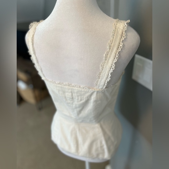 Vintage MaxMara Corset Lace Detail Button Up Tank Top Blouse - Picture 9 of 12